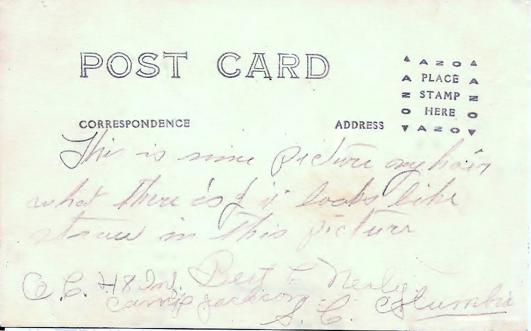 Bert Nealy back of postcard